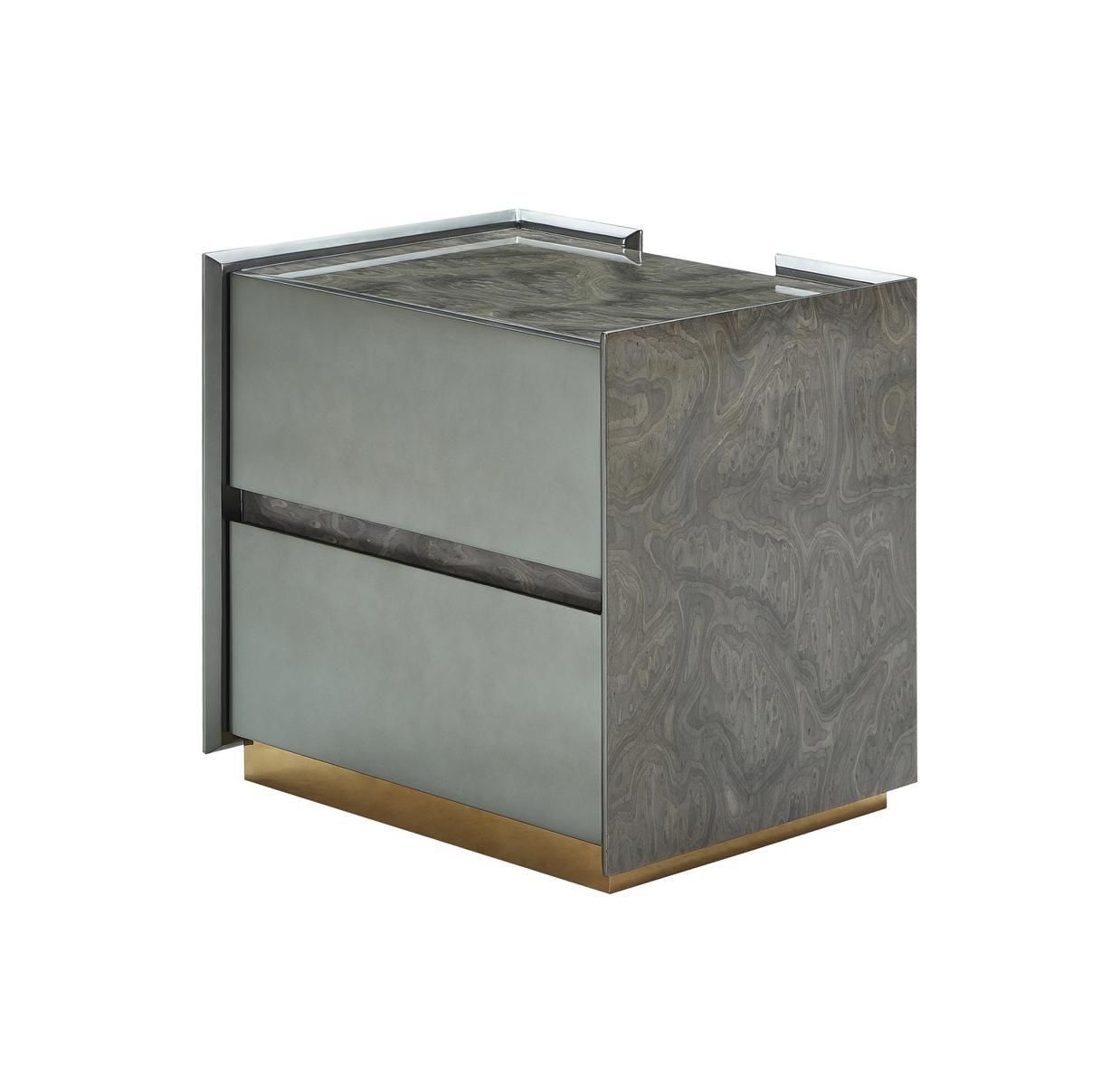 Bedside Table Bedroom New Creative Modern Design Furniture Wood Luxury Grey Marble