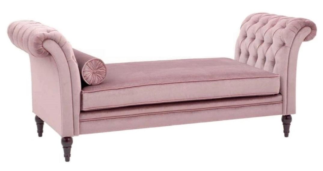 Chaise Longue New Living Room Lounge Furniture Modern Design Sofa Fabric Pink Textile