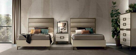 Hotel furnishings 2x beds + bedside table design modern luxury furniture 3 pieces. set