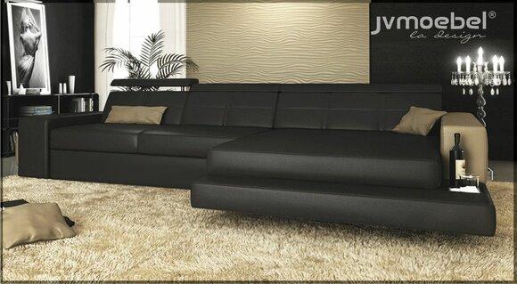 Corner Sofa Couch Upholstery Living Landscape Corner Leather Sofa Black L Shape