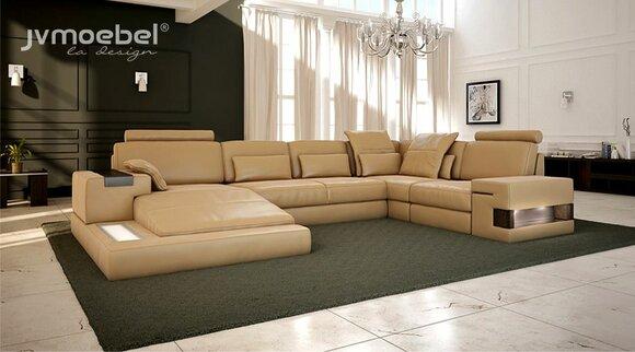 Design Upholstery Modern Leather Bed Function New Fabric Corner Sofa U-Form Sofa Couch