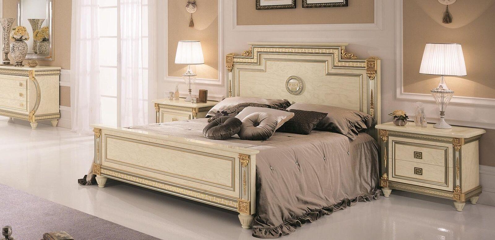 Bed 2x bedside table design bedroom 3 pieces. Classic luxury bedding set furniture