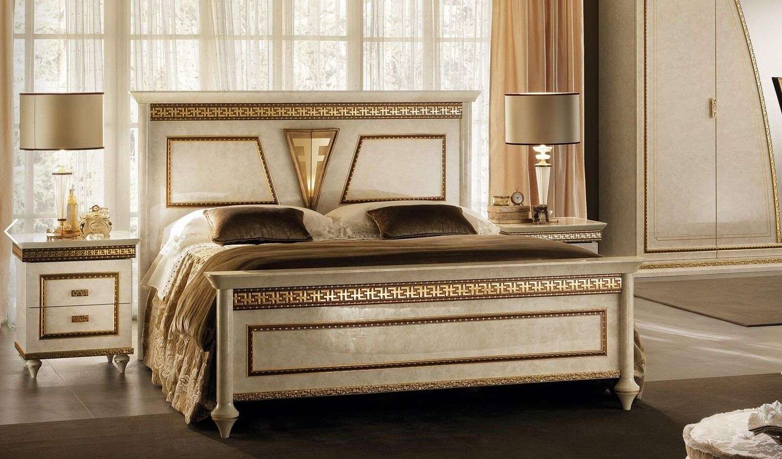 Bed upholstery design luxury double hotel beds wood sleeping room arredoclassic