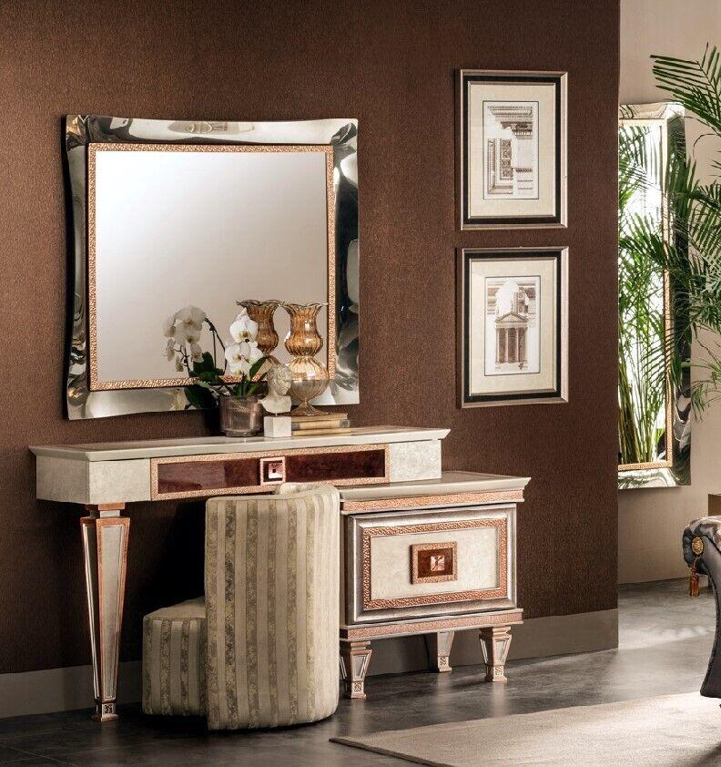 Dressing table set, cosmetic table, chest of drawers, mirror and stool arredoclassic 3-part. New