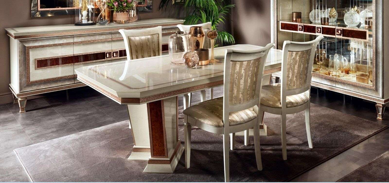 Dining table dining room set dining group furniture table 5 pieces chair 4x chairs arredoclassic