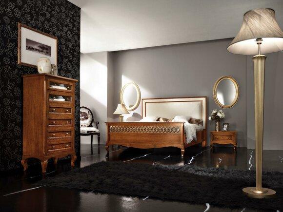 Design classic luxury furniture modern bed 2x bedside table 4-piece bedroom set