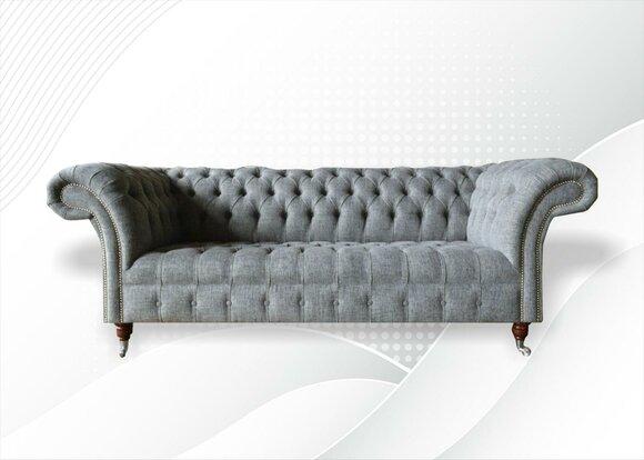 Fabric Sofa Couch Upholstery Set 3 Seater Couches Sofas Chesterfield Grey Velvet