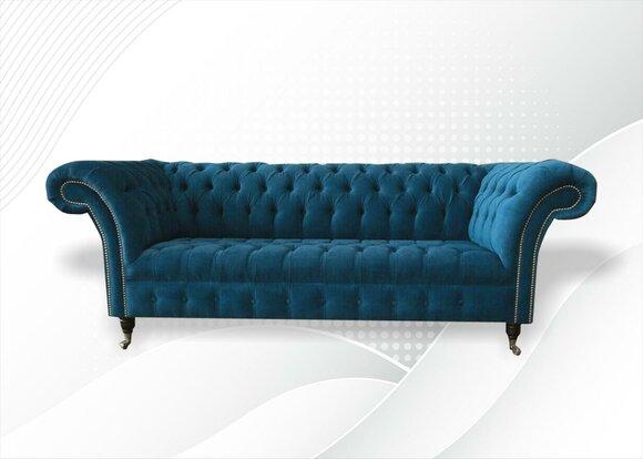 Designer Couch Seat Cushion 3 Seater Blue Fabric Set Sofa Furniture Turquoise New