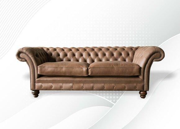 Sofa 3 seater Couch design Chesterfield Seat Set Leather Textile Upholstery New