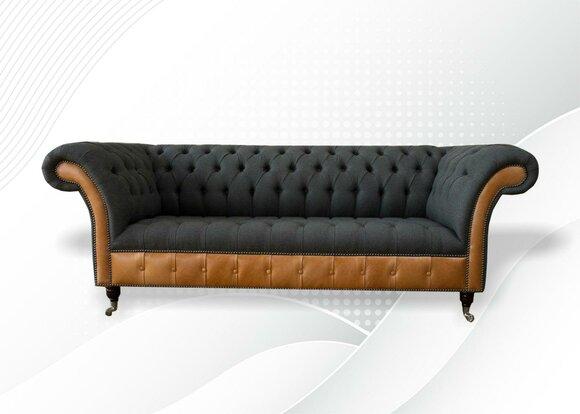 Fabric Couch Living Landscape 3 Seater Design Sofa Sofas Couches Grey Chesterfield