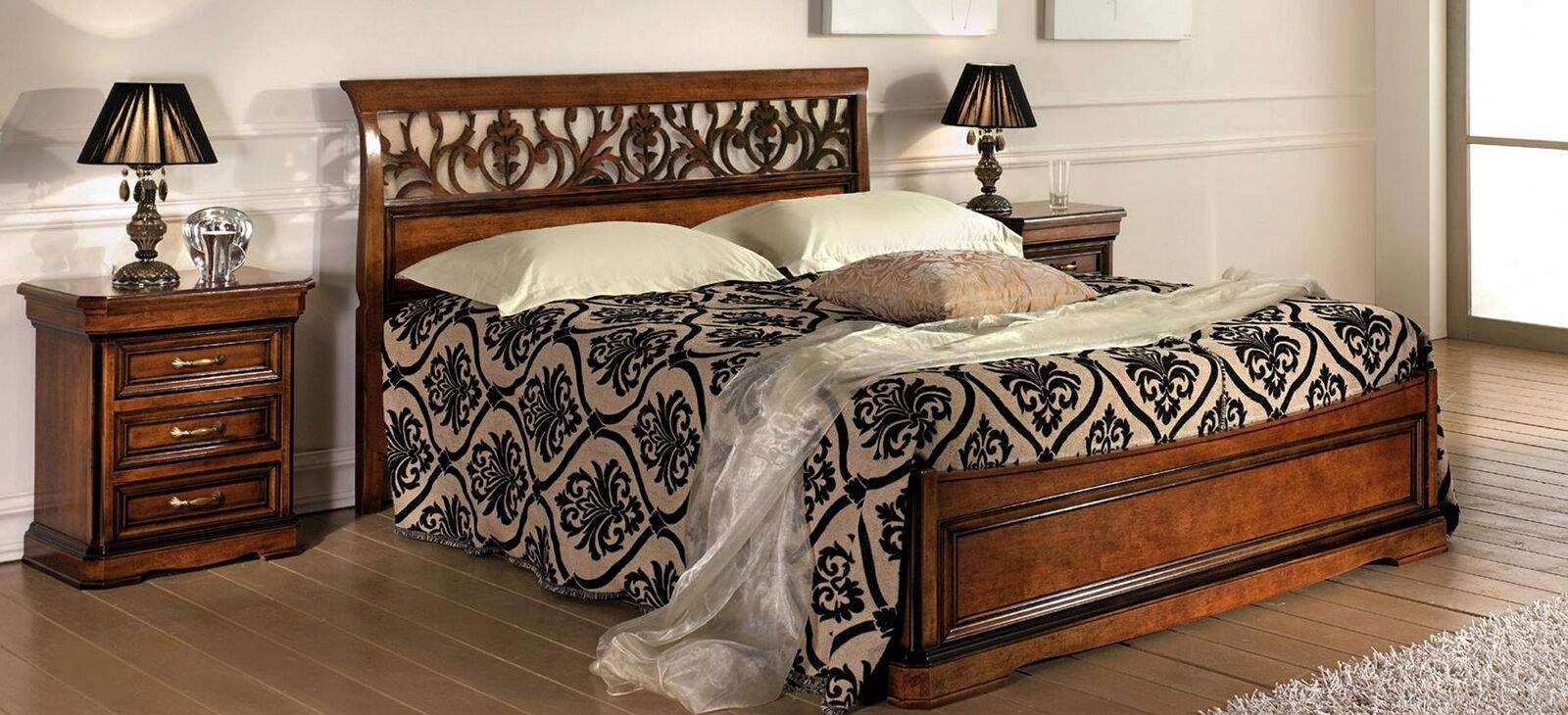 Bed furniture double bed natural wood bedroom furniture design beds furniture Italy