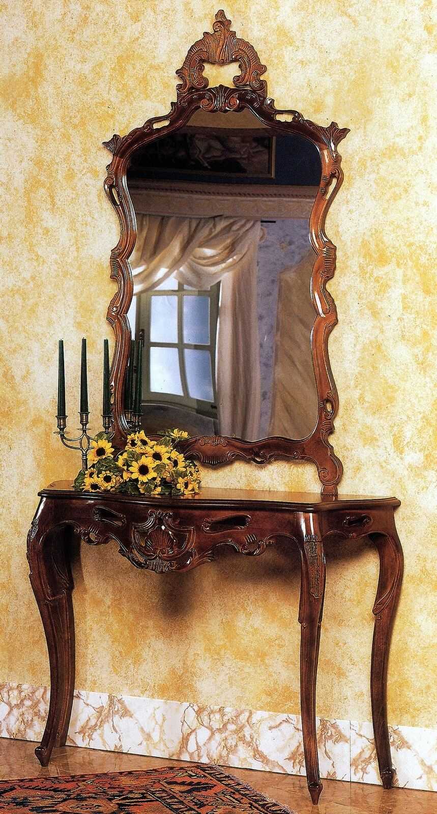 Mirror console country style console dressing table with mirror console table brown