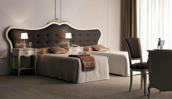 Hotel facility 2x beds design modern bedroom luxury furniture 2 pieces. set