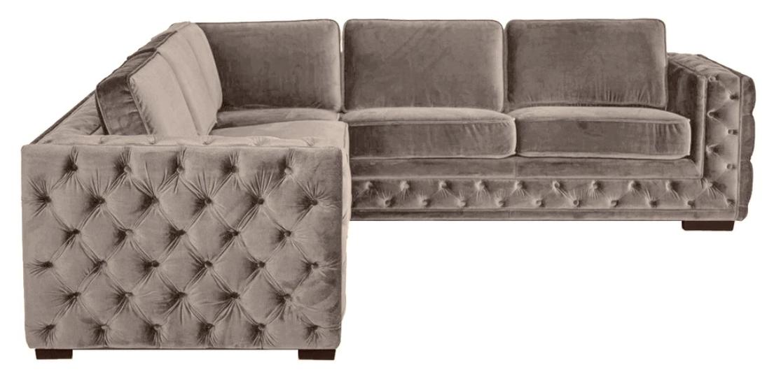 chesterfield couch luxury velvet fabric couches sofa set buttons upholstery new Beige