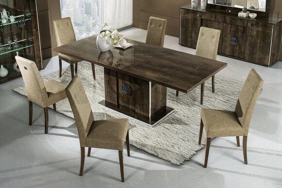 Dining Room Dining Table 6x Chair Upholstery Set Kitchen Chairs Group Table Set 7pcs