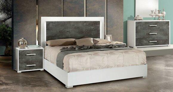 Bedroom Bed Nightstand Design Luxury Double Hotel Bed Bedside Tables 3pcs.