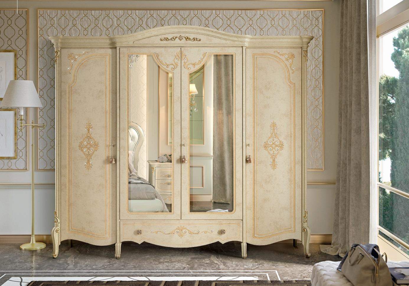 Wardrobe Cupboard Baroque Style Furniture Classic Bedroom Wardrobes Wood