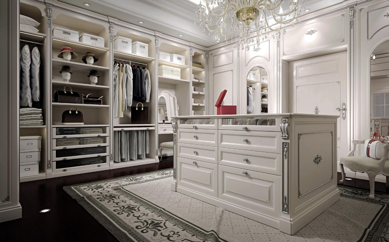 Walk-in closet luxury classic wardrobe changing room custom-made