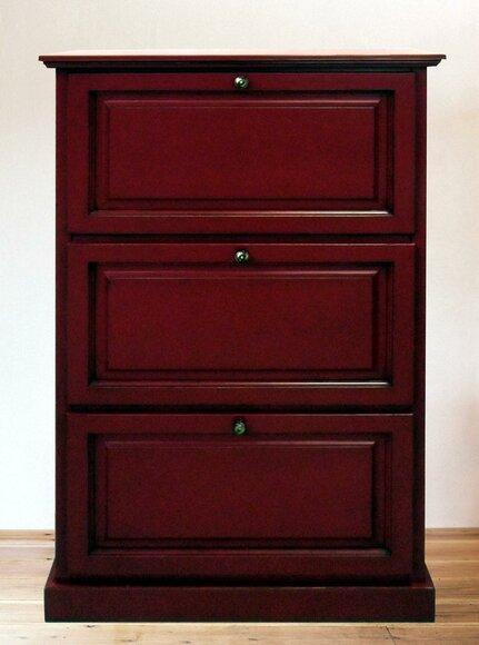 Shoe cabinet 3 compartment chest of drawers real wood solid furniture shoe tipper shoe rack shelf