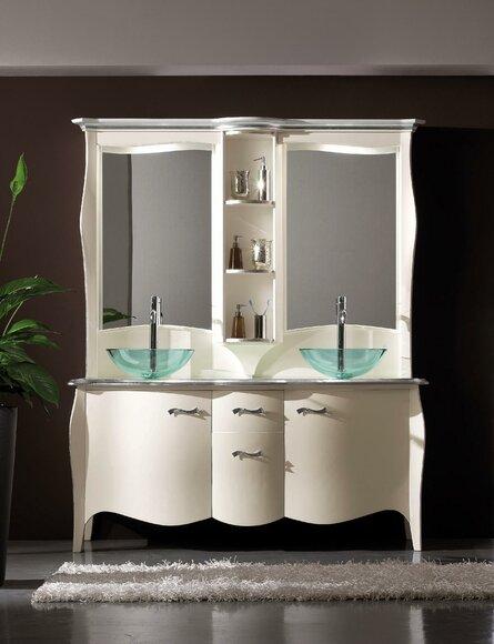 Classic washbasin Double vanity Wooden vanity unit Standing mirror