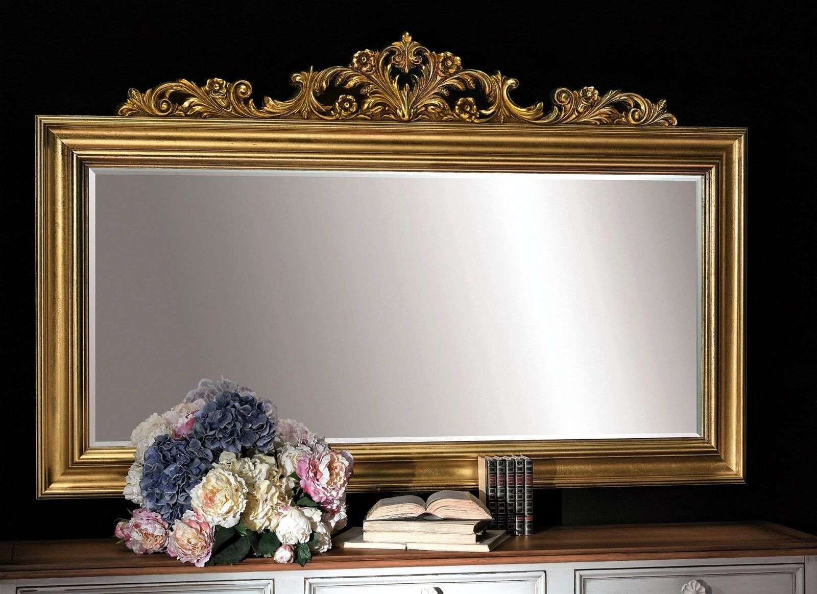 Classic Designer Real Wood Frame XXL Mirror 184x117 Mirror - Model BV