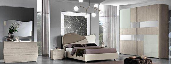 Bedroom Complete Set Royal Modern Bed Wardrobe Bedside Table 5 Pieces