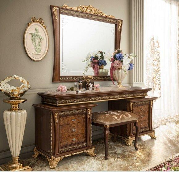 Dressing table with mirror luxury console dresser bedroom stool complete set