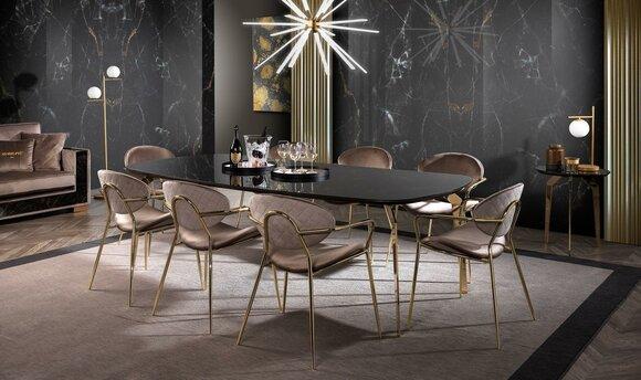 Dining table design furniture Italy luxury dining room table dining tables marble stainless steel