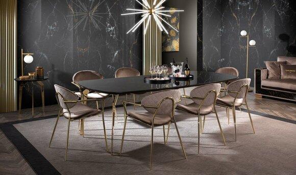 Furniture set group table + 6 chair set dining table set dining room 7 pcs.