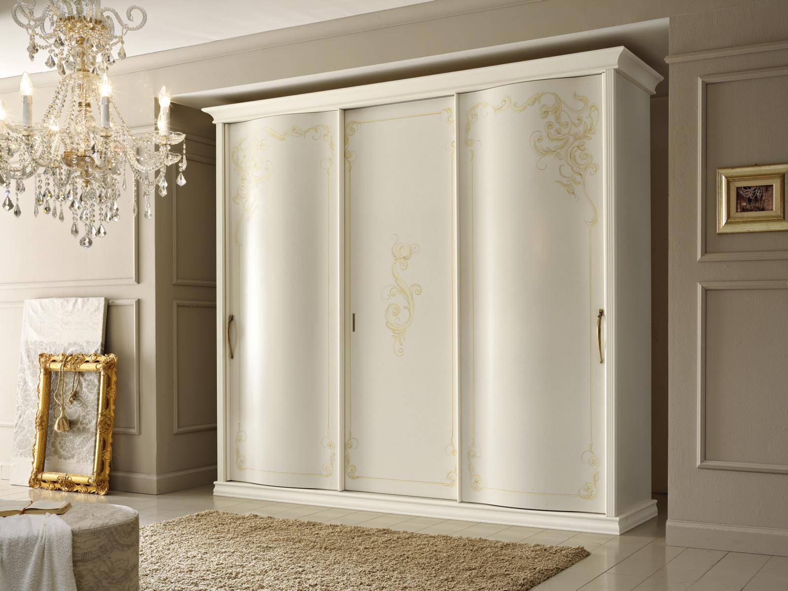 Bedroom Wardrobe Cupboard Wood Living Room Furniture White Cupboards Italy