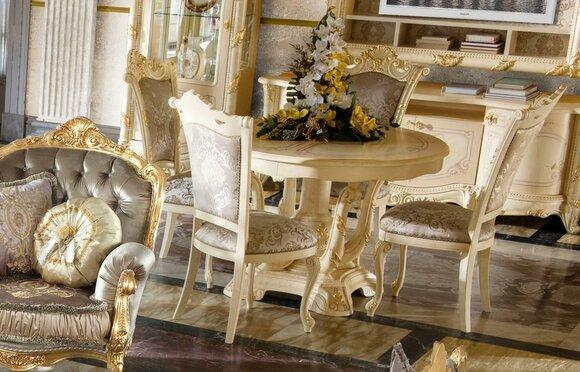 Furniture set dining table 4 chairs luxury dining room furniture group Italy 5 pieces