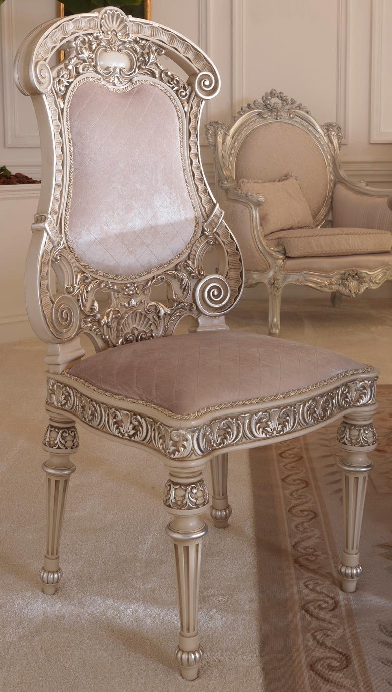 Dining Chairs Wood Luxury Armchair Chair White Living Room Italian Furniture New