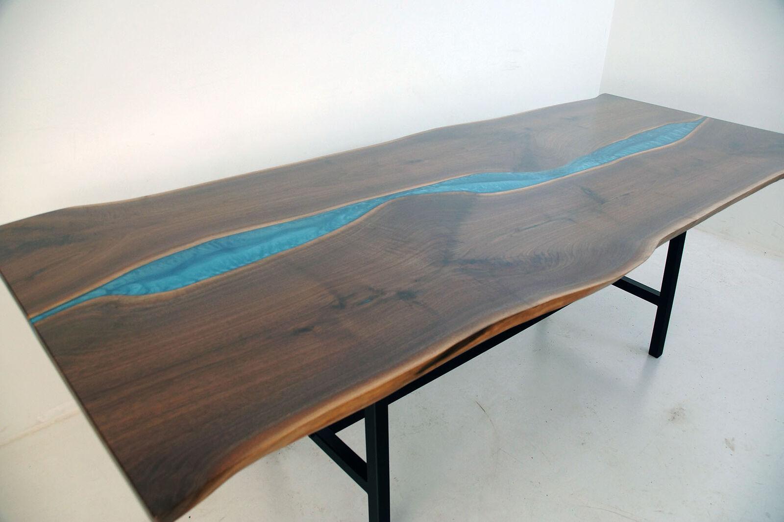 real wood waterfall table epoxy resin dining table epoxy tables solid furniture