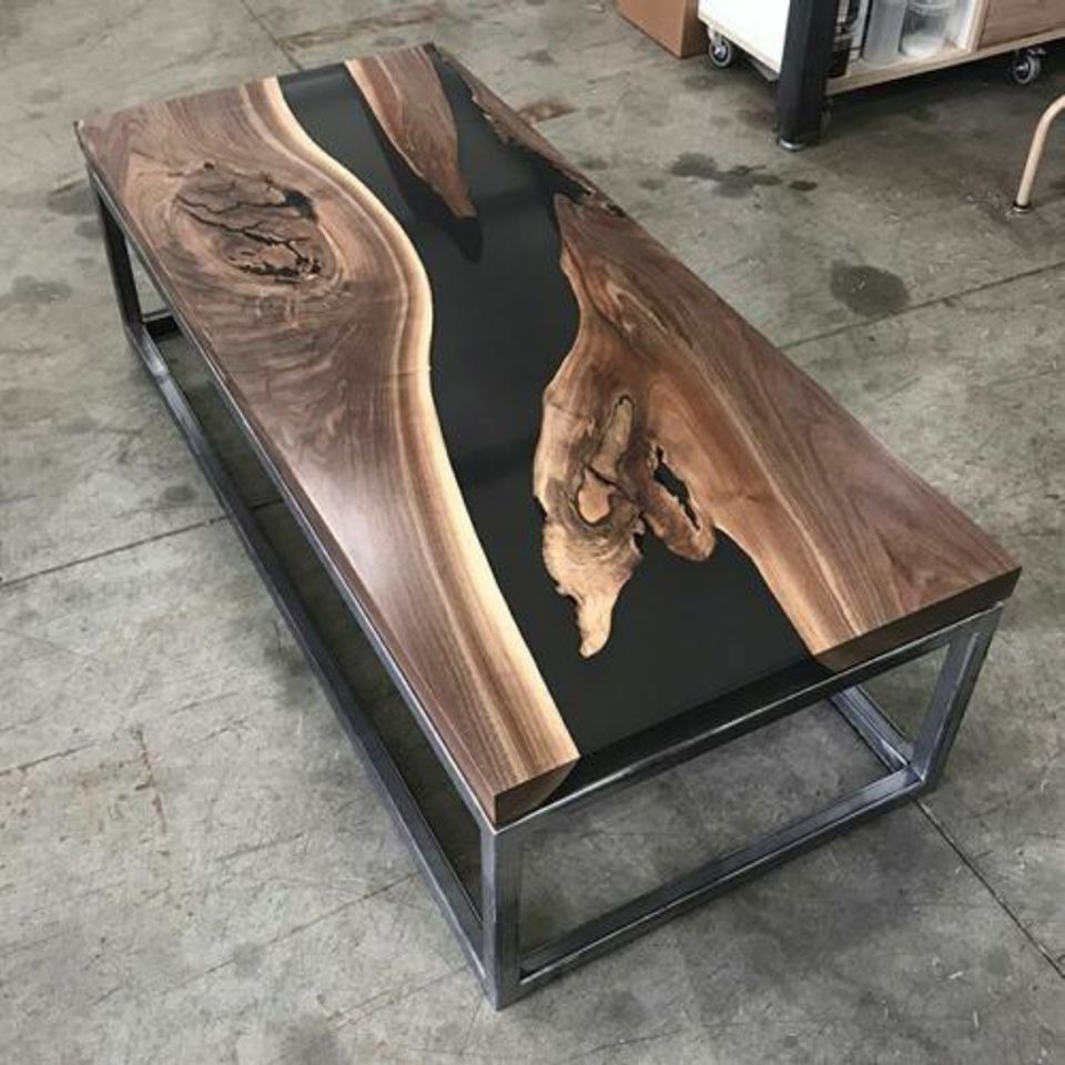 Epoxy Resin River Table Real Wood Black Water Tables Epoxy Furniture Solid