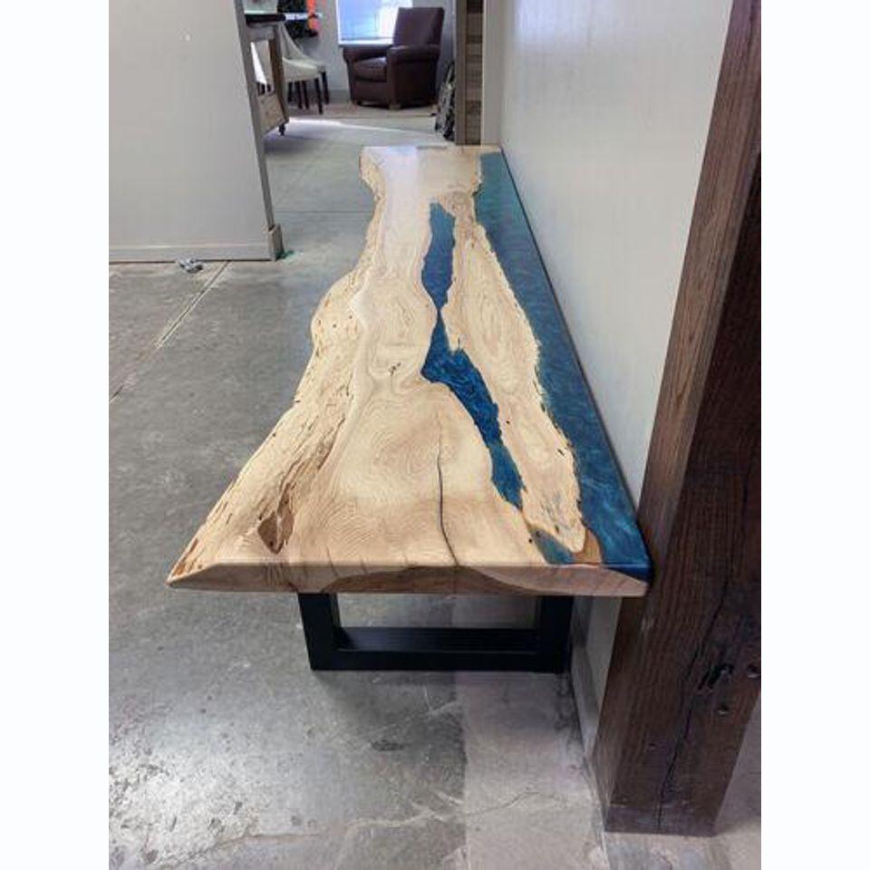 epoxy resin dining table real wood solid furniture waterfall epoxy table 250x60cm