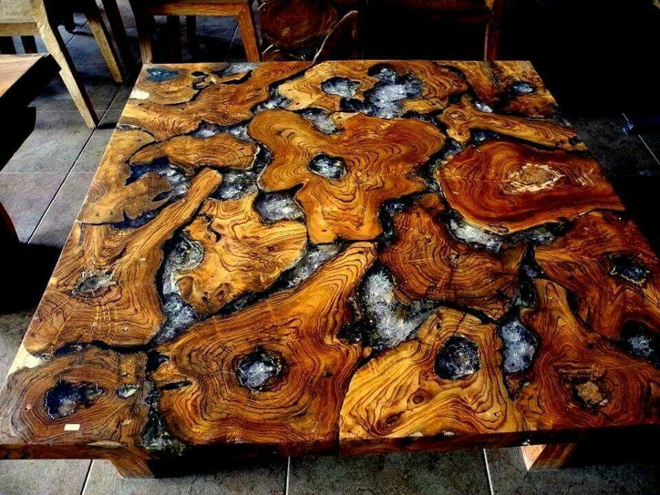 epoxy resin dining table real solid wood furniture waterfall epoxy table 100x100