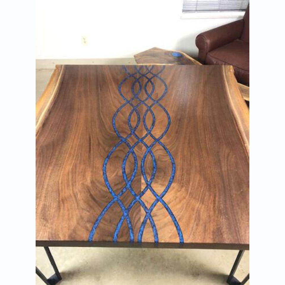 River Tables Dining Table Design Table Modern Sea Furniture 100x100 Epoxy Resin Ocean