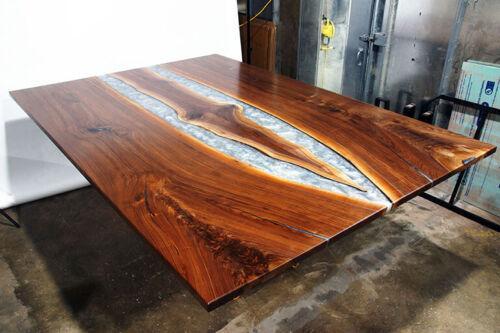 Epoxy resin dining table real wood solid furniture waterfall epoxy table casting resin