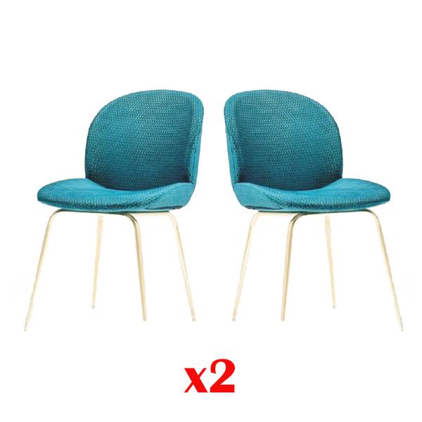 2x Chair Group Chairs Set Textile Fabric New Upholstered Dining Room