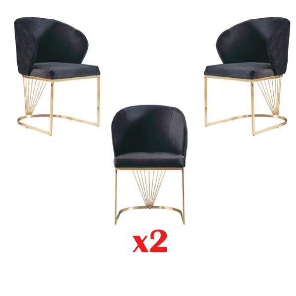 Chair 2x Chairs Group Set Living Dining Room Set Modern Style Textile