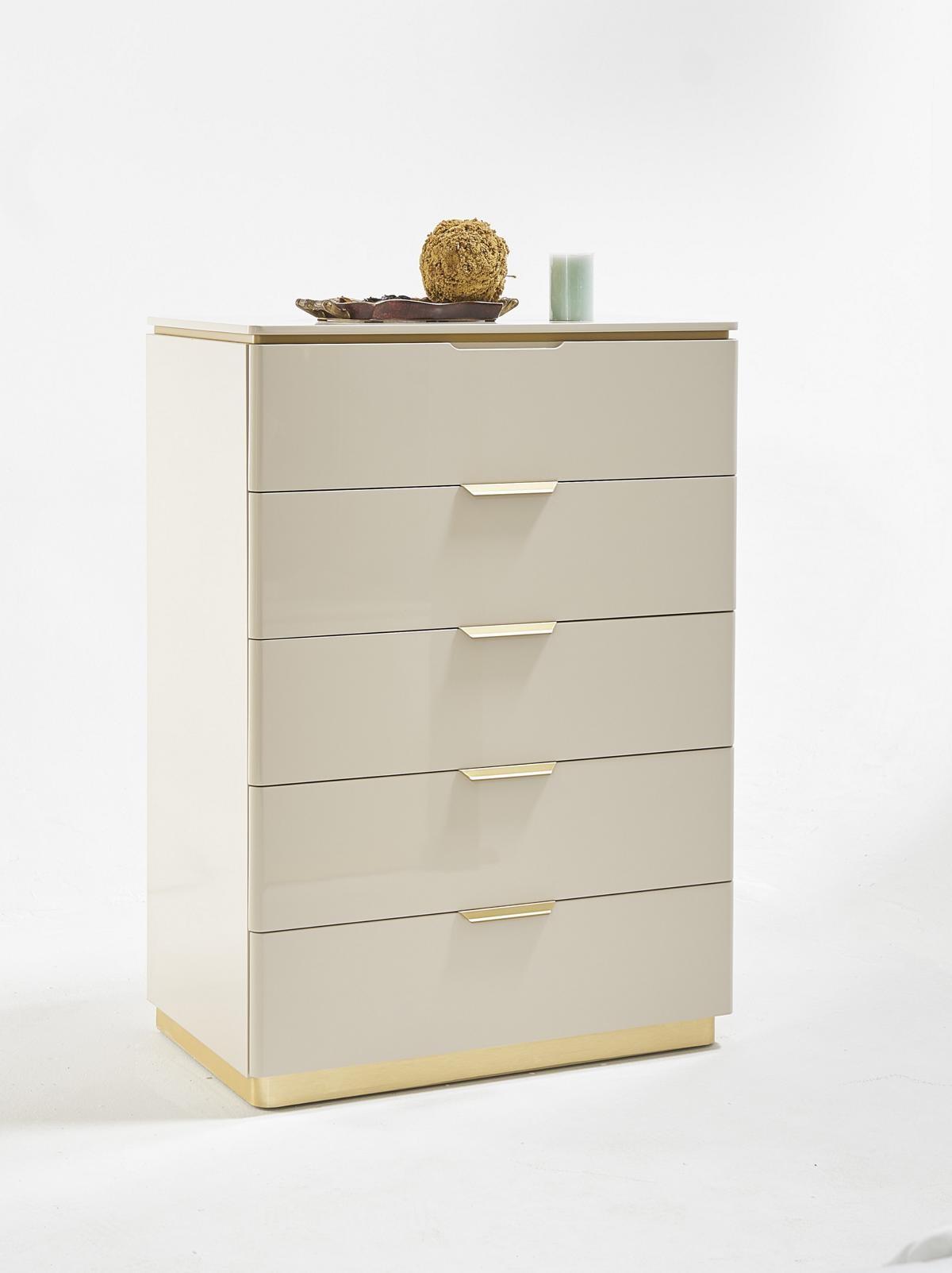 Chest of Drawers Beige Wood Luxury Tall Cabinet Consoles Cupboards Furniture Sideboard Cupboard