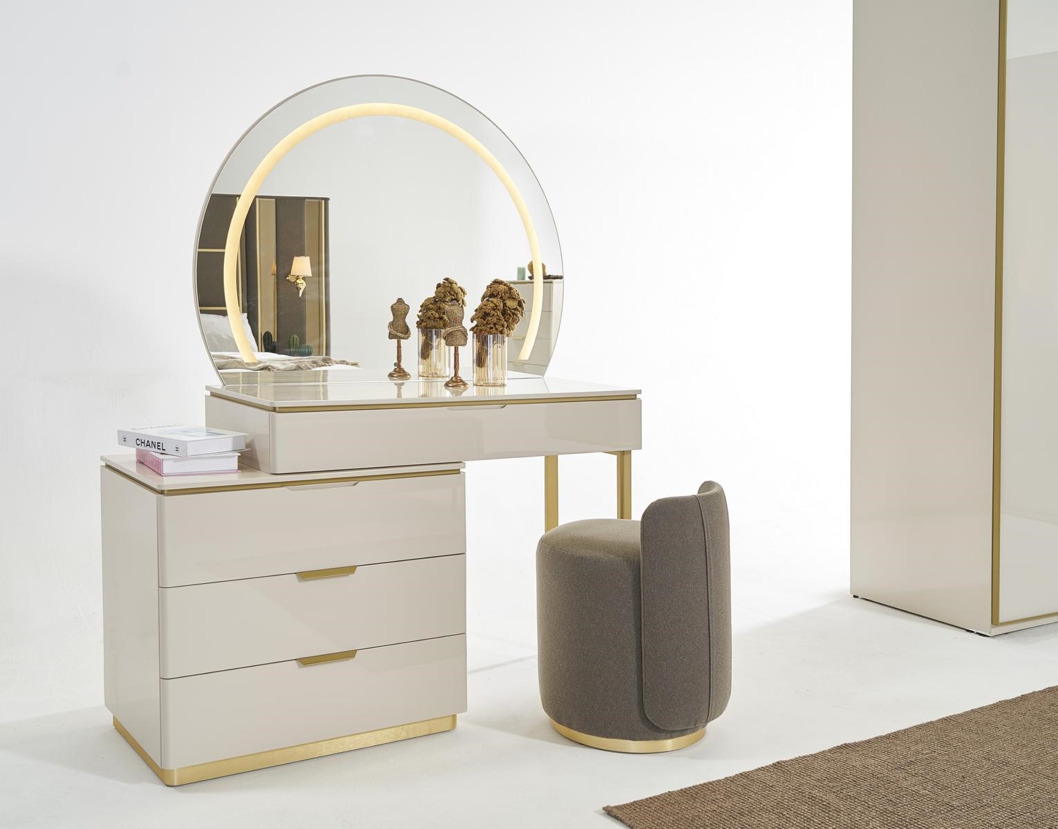 Dressing Table Set Console Mirror Bedroom Furniture Design Stool Set New