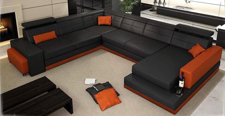 Leather sofa couch new living area corner sofa corner set design modern sofa + USB