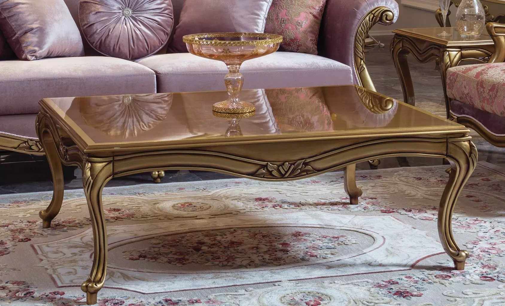 Royal Coffee Table Gold Brown Table Baroque Rococo Coffee Tables Wood