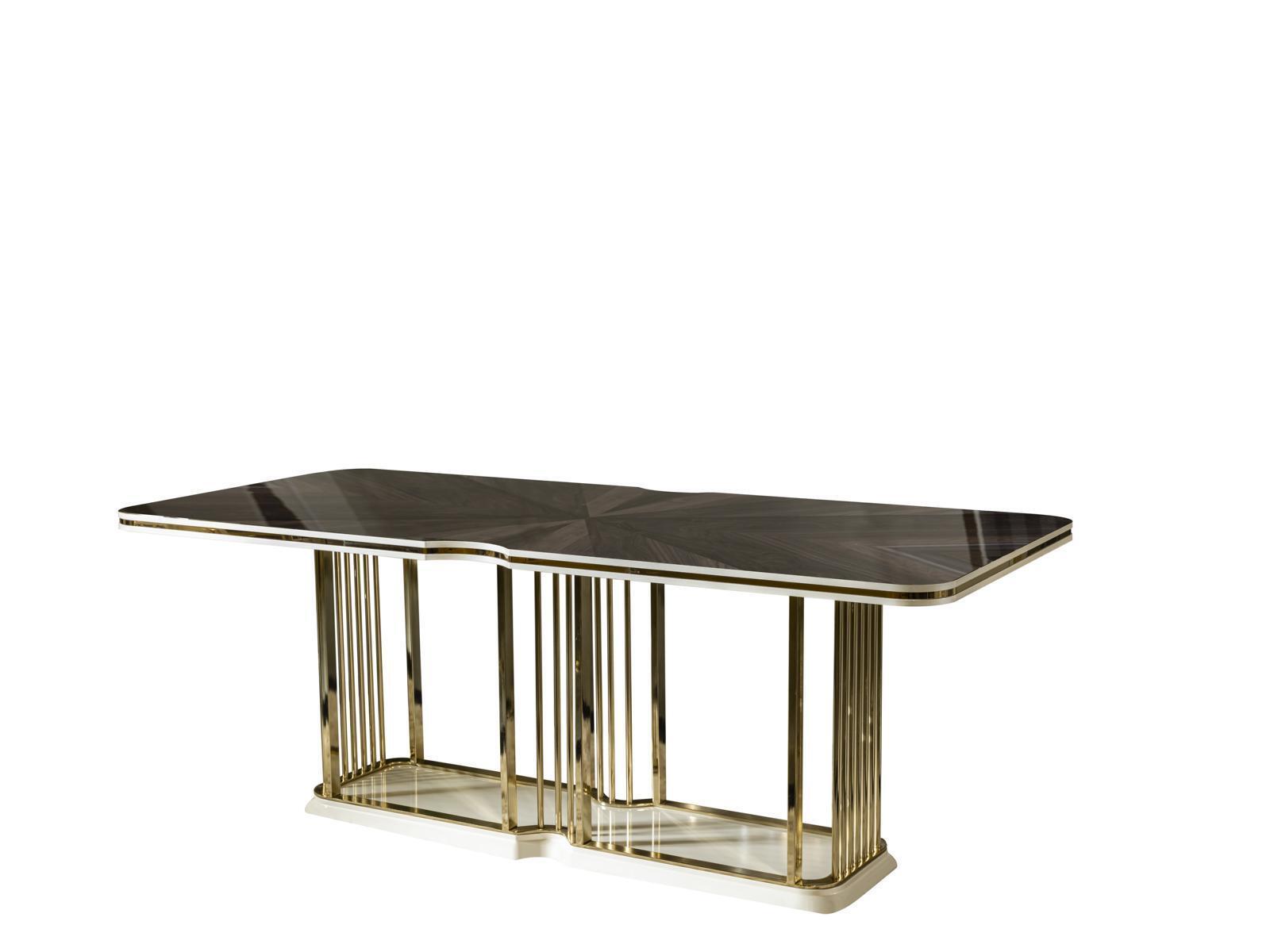 Dining Table Brown Luxury Tables Dining Room Table Metal Elegant Style Modern New