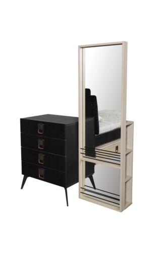 Chest of drawers with mirror youth room black furniture wood shelf chests of drawers new