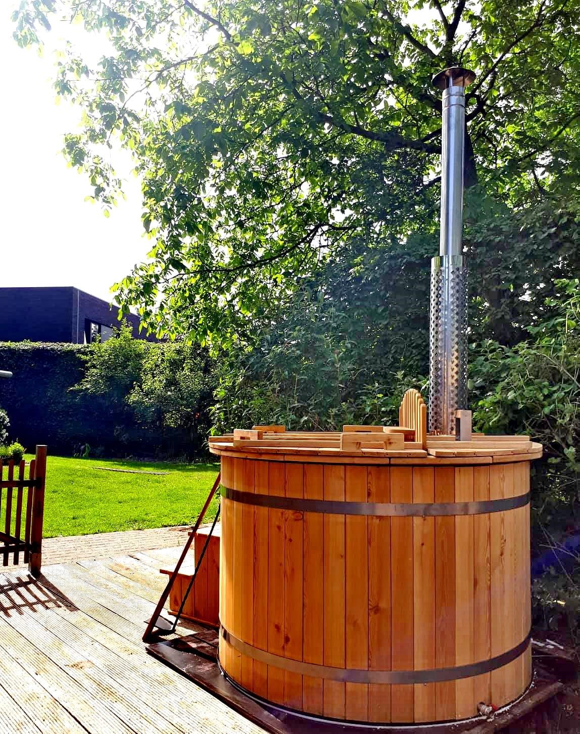 Whirlpool Hot Tub Thermowood Wooden Tub External Stove Garden Barrel Bath