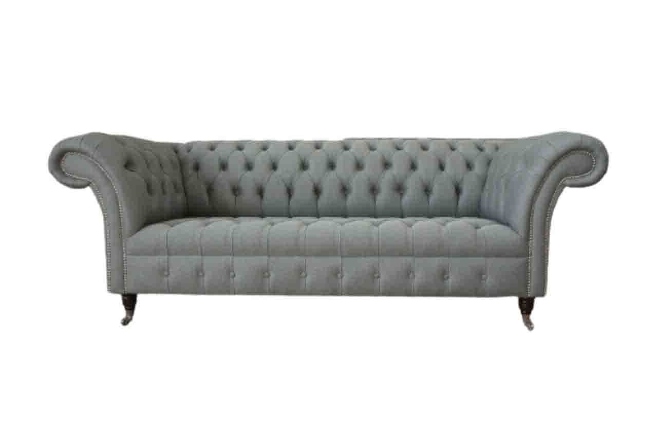 Sofa 3 seater couch fabric modern luxury gray Chesterfield three seater new