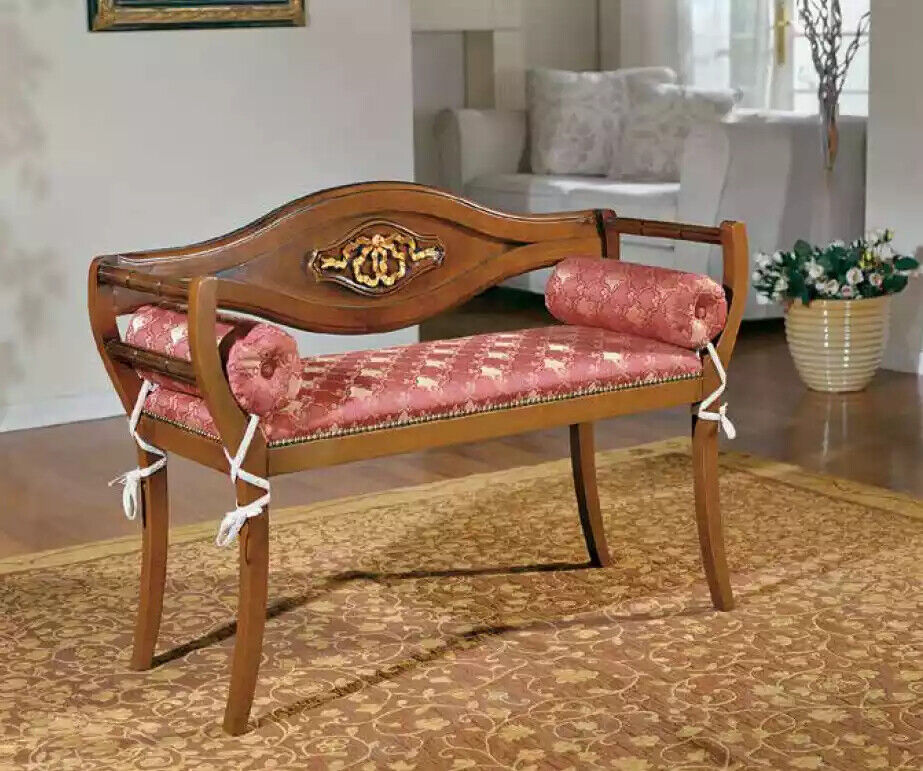 Bench Classic designer seating furniture living room upholstered bench