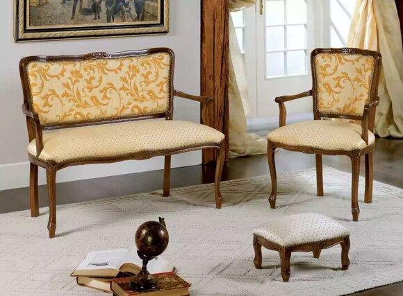 Classic seating set upholstered furniture design bench stool chairs